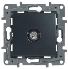 Розетка телевизионная оконечная TV СП Etika 5дБ 5-862МГц механизм антрацит Leg 672665