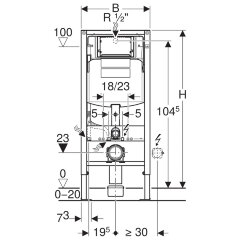 Инсталляция для подвес. унитаза, Duofix 112 см, со смывным бачком Sigma 12 см (111.300.00.5)
