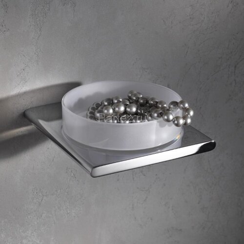 Полочка Keuco Edition 400 в комплекте с матовой хрустальной чашей для мелочей, хром (11549019000)