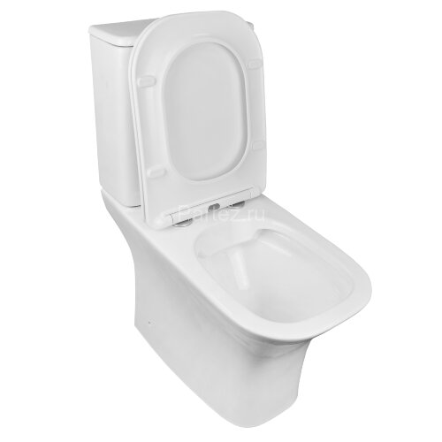 Унитаз-компакт Azario FRETTA SQUARE 650х340х790 напольный, безободковый с бачком и сиденьем микролиф