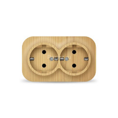 Розетка 2-м ОП 16А IP20 с заземл. сосна IONICH 1439