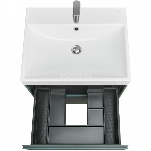 Тумба под раковину Roca Ona 600 подвесная, 2 ящика, зеленый матовый (A857613513)