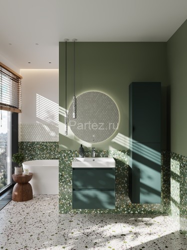 Тумба под раковину Roca Ona 600 подвесная, 2 ящика, зеленый матовый (A857613513)