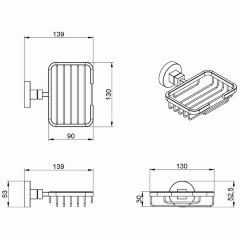 Мыльница Azario NESSY, Хром (AZ-73109A)