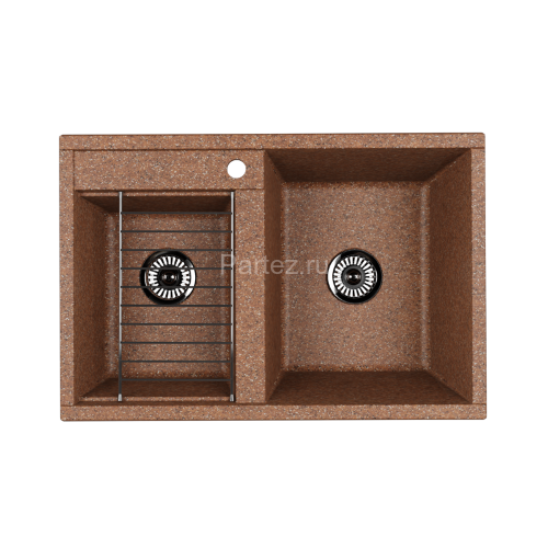 Мойка для кухни Aquaton Делия 78 DBL 2 чаши, цвет терракотовый (1A723132DE270)