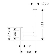 Держатель для запасного рулона туалетной бумаги Hansgrohe Logis, хром (40517000)