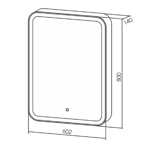 Зеркало-шкаф AZARIO Фиджи 60 602х800х140 c подсветкой и диммером, сенсорный выключатель (LED-0000236