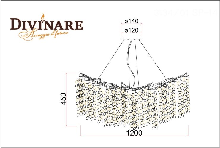 Подвесная люстра Divinare 3134/01 SP-14