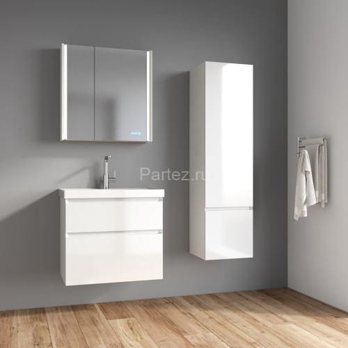 Комплект тумба Azario Velluto 70 700х450х660 подвесная, с раковиной Slim 70, белый матовый (CS000886