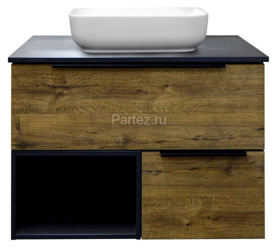 Тумба подвесная Azario Gris 75 750х500х560 с нишей, без столешницы, цвет Дуб Веллингтон (CS00080429)