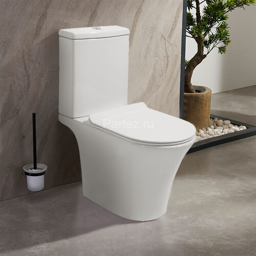 Унитаз-компакт Azario Verde 650х380х790 напольный, безободковый, с быстросъемным сиденьем микролифт 