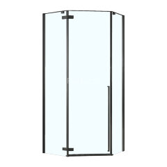 Душевое ограждение Loranto NEO 90x90x195 прозрачное закаленное стекло 8 мм, Easy clean, профиль черный, без поддона (CS-22107B)