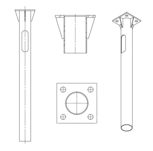Деталь фундамента закладная ЗДФ-0.133-1.5(К200-150-4х20)-02 Пересвет 00-001226
