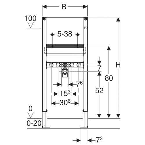 Инсталляция Geberit Duofix для раковины, 112 см, вертикальный смеситель (111.434.00.1)