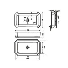 Раковина Sanita Luxe Line, накладная, белая (LINSLWB01)