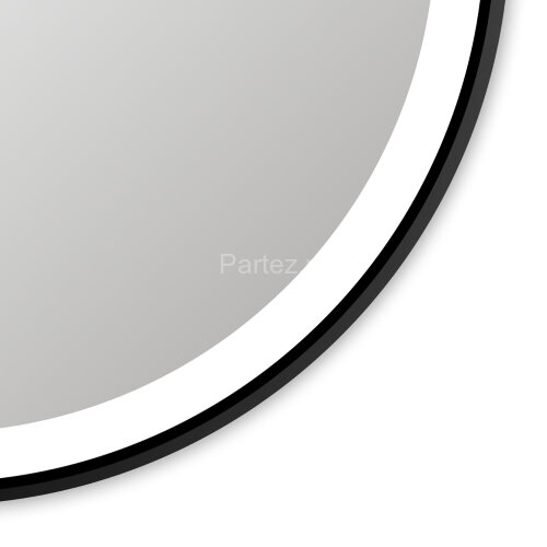 Зеркало AZARIO Aurora D800 с подсветкой, сенсорный выключатель с функцией диммера, алюминиевая черна