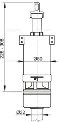 Сливной механизм Alcaplast, для высокорасположенного бачка (A03)
