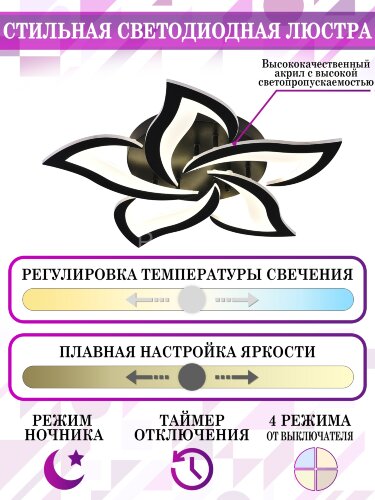 Потолочная люстра Natali Kovaltseva INNOVATION STYLE 83002 BLACK