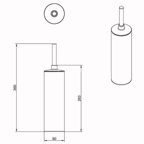 Ёрш для унитаза AZARIO NESSY напольный хромированный круглый (AZ-450)