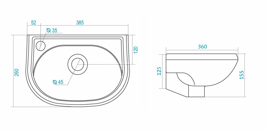 Раковина Santek "Бриз-40", белая (1.WH11.0.442)