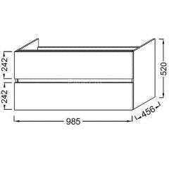 Тумба под раковину Jacob Delafon Tolbiac 100 подвесная, белый лак (EB2383-J5)