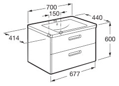THE GAP Модуль д/раковины 700 мм, белый