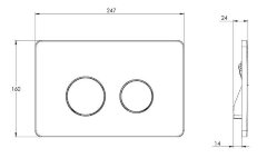 Кнопка смыва AZARIO двойная, круглая, цвет черный (AZ-8200-0087/AZ-P57-0190)