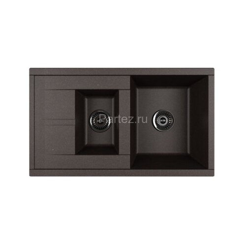 Кухонная мойка AQUATON Делия 87, две чаши, цвет кофе (1A716232DE280)