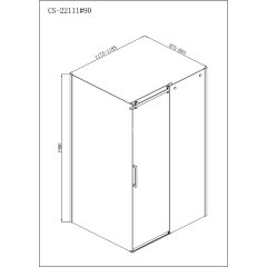 Душевое ограждение Loranto NEO 90x120x190cm прозрачное закаленное стекло 8 мм, Easy clean, профиль серебро, без поддона (CS-22111-120*90)