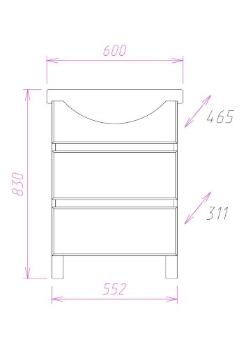 Тумба напольная Onika ЭЛИТА 60.13 белая (106120)