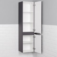 Пенал подвесной Итана Roberto 40 400х350х1550 правый, графит (CS00083702)