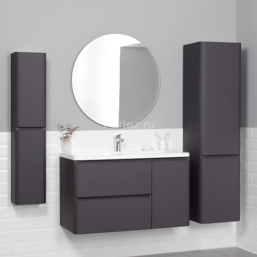 Пенал подвесной Итана Roberto 40 400х350х1550 правый, графит (CS00083702)