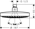 26522400 Croma Select S Верхний душ 180 2jet, белый/хром