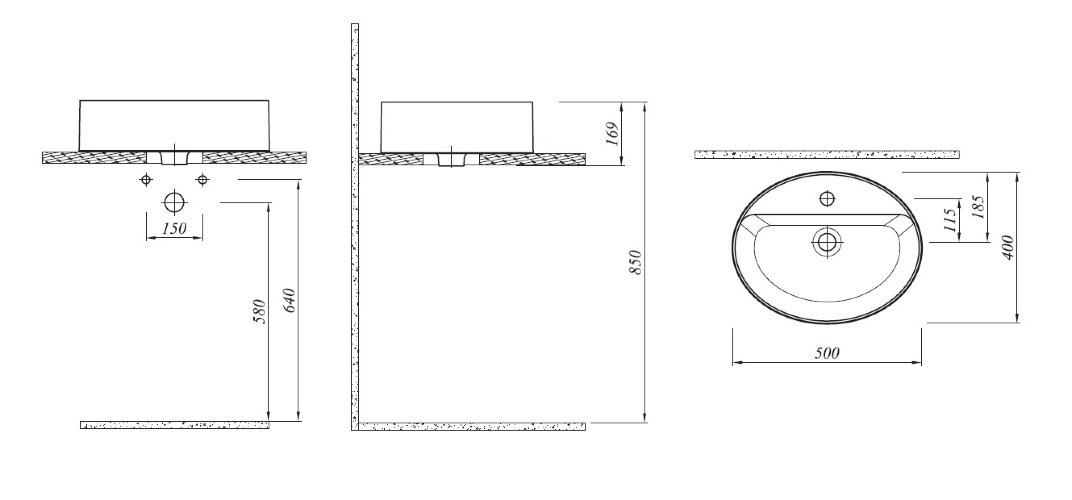 Раковина Kale SMARTEDGE (40х50см.), беая (7110210501)