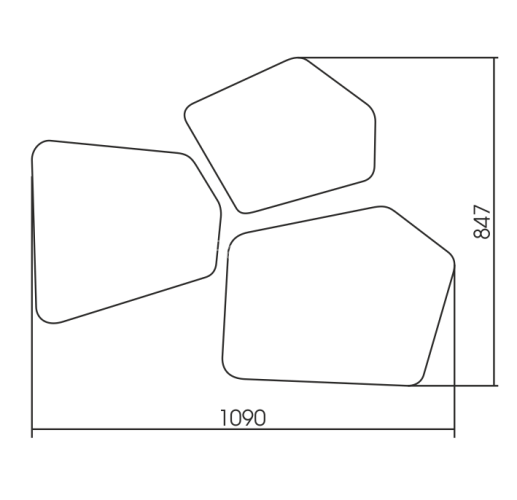 Комплект зеркал AZARIO Bionic бесконтактный сенсор, 3 элемента (LED-00002547)