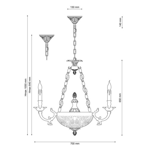Подвесная люстра Lucia Tucci FIRENZE 1781.6.2 antique gold