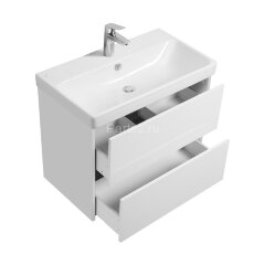 Тумба под раковину AQUATON Сканди 80 белый матовый, белый глянец (1A283001SD010)