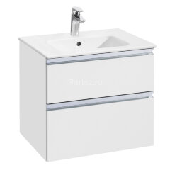 Модуль для раковины Roca THE GAP 600 мм, 2 ящика, белый глянец