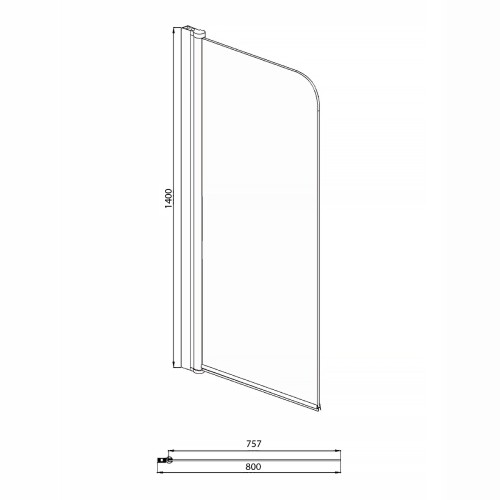 Шторка для ванны Azario Merrit 80х140 цвет профиля хром (NF6211 800)