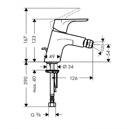 31920000 Focus Смеситель для биде, однорычажный