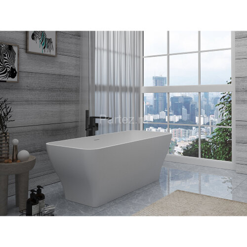 Ванна из искусственного камня Azario SAVANT 1700x700x600 свободностоящая белая матовая, с белым мато