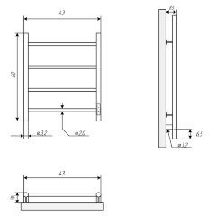 Полотенцесушитель электрический ДВИН J neo 60/40 К диммер полированный (4657763844462)