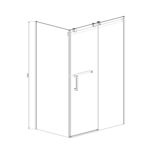 Душевое ограждение Azario VANCOUVER 900х1200х2000 R БЕЗ ПОДДОНА прозрачное стекло 8 мм, цвет профиля серебро (AZ-NKF1131-R 900)