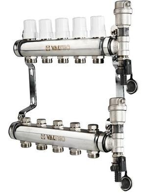 Коллекторная группа НЕРЖ. в сборе 1"х10х3/4"ЕК VALTEC