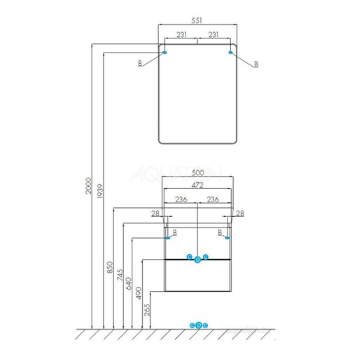 Зеркало-шкаф AQUATON СКАЙ 55 белый (1A238402SY010)