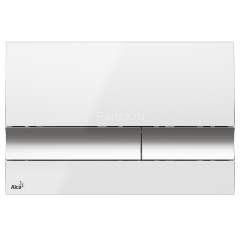 Кнопка смыва Alcadrain, белая с хромированной вогнутой клавишей (M1720-1)