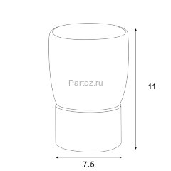 Стакан настольный Azario настольный керамический, хром (AZ-126CH)