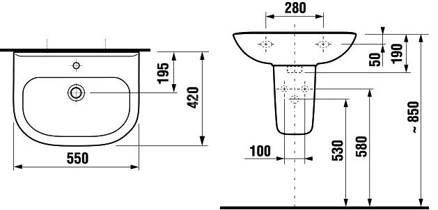 Раковина Jika Deep by 55, белая (8.1061.2.000.104.9)