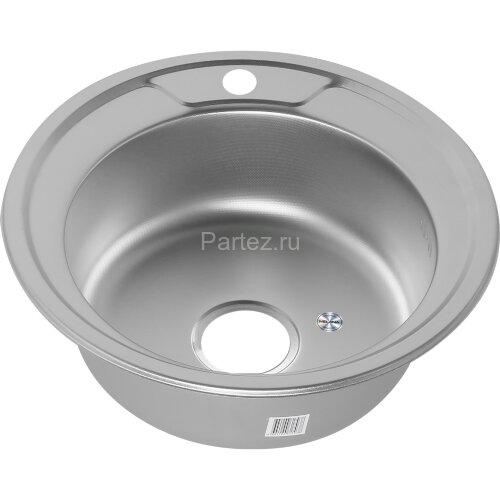 Мойка 490 MELANA 0,6/170 ДЕКОР врезная круглая с сифоном  (151Dta*16)