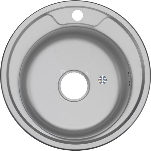 Мойка 490 MELANA 0,6/170 ДЕКОР врезная круглая с сифоном  (151Dta*16)